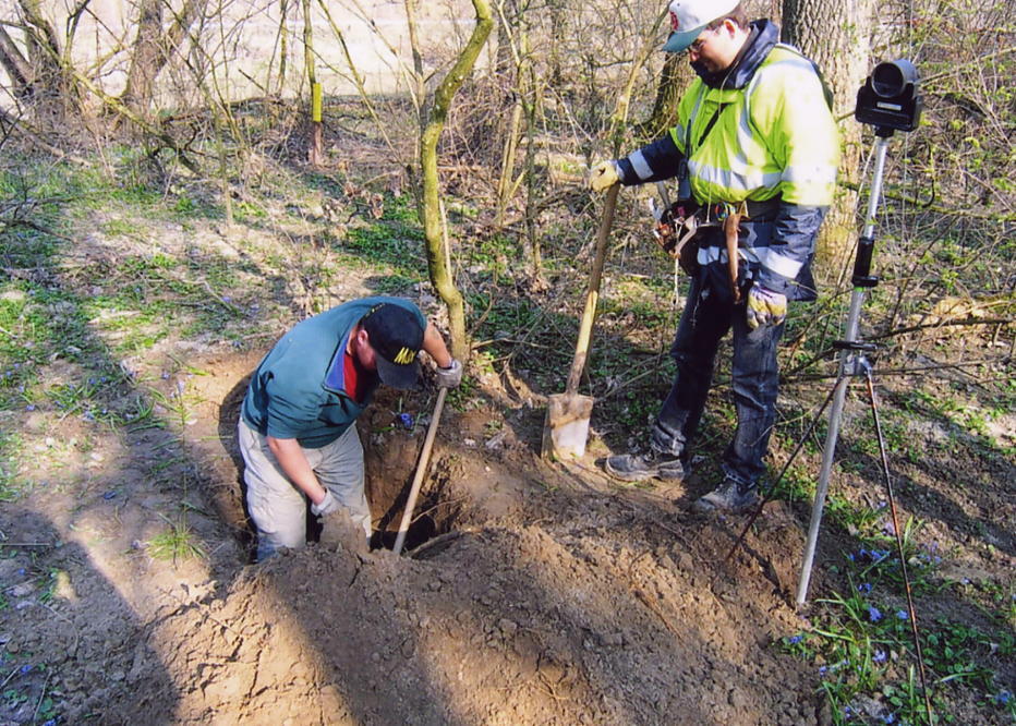 Außendienst Abmarkung Steinsatz tief Außendienst Abmarkung Steinsatz tief
